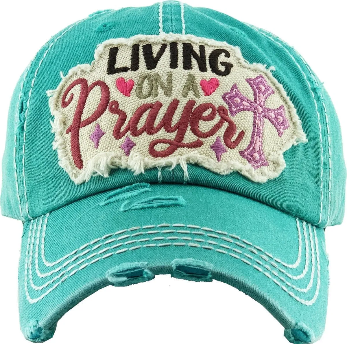 KBV1339 "Living on a Prayer" Vintage Washed Baseball Cap
