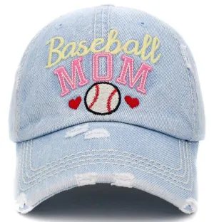 KBV1394 "Baseball Mom" Vintage Washed Baseball Cap