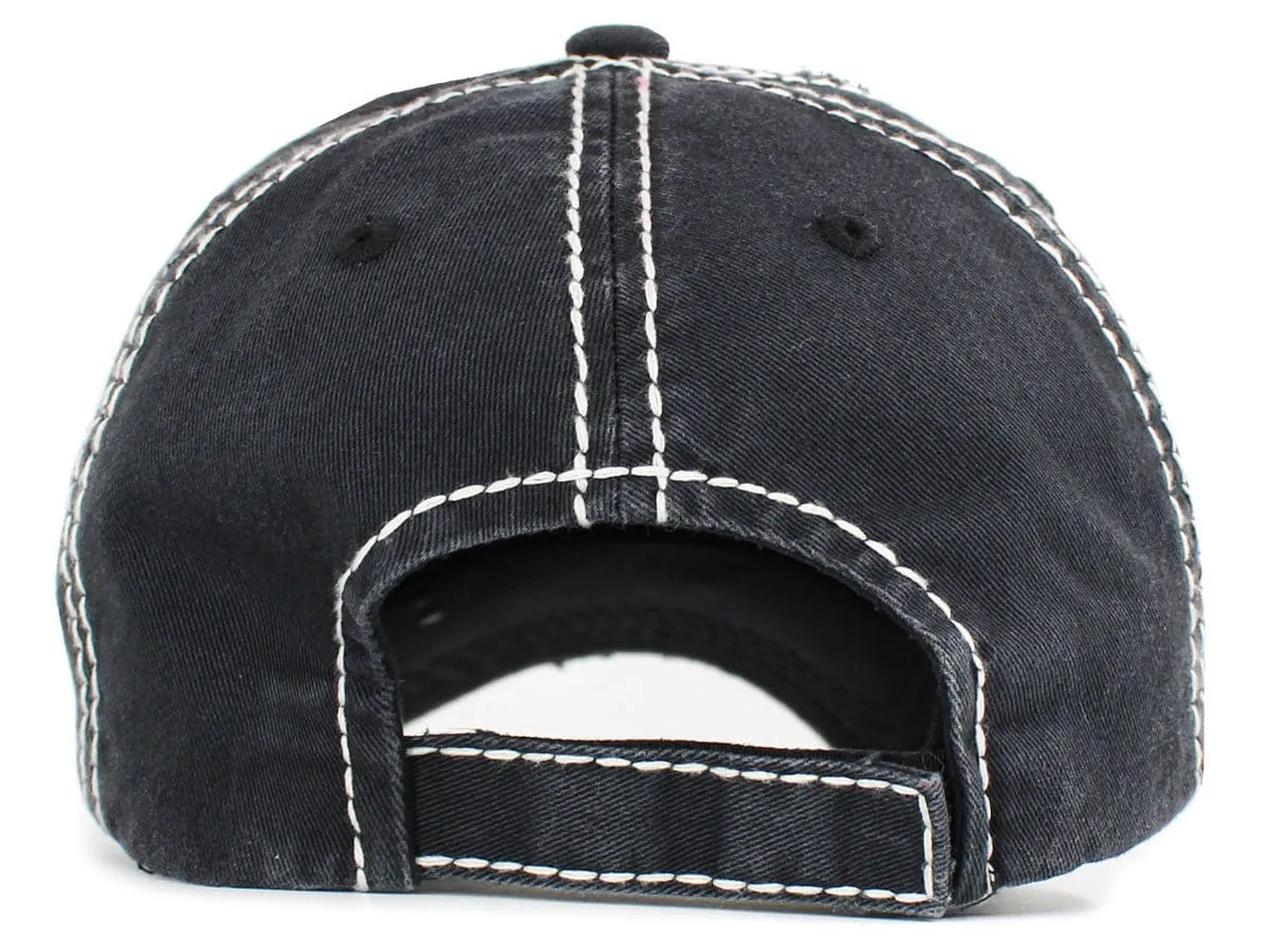 KBV1544 Spooky Vibes Washed Vintage Baseball Cap