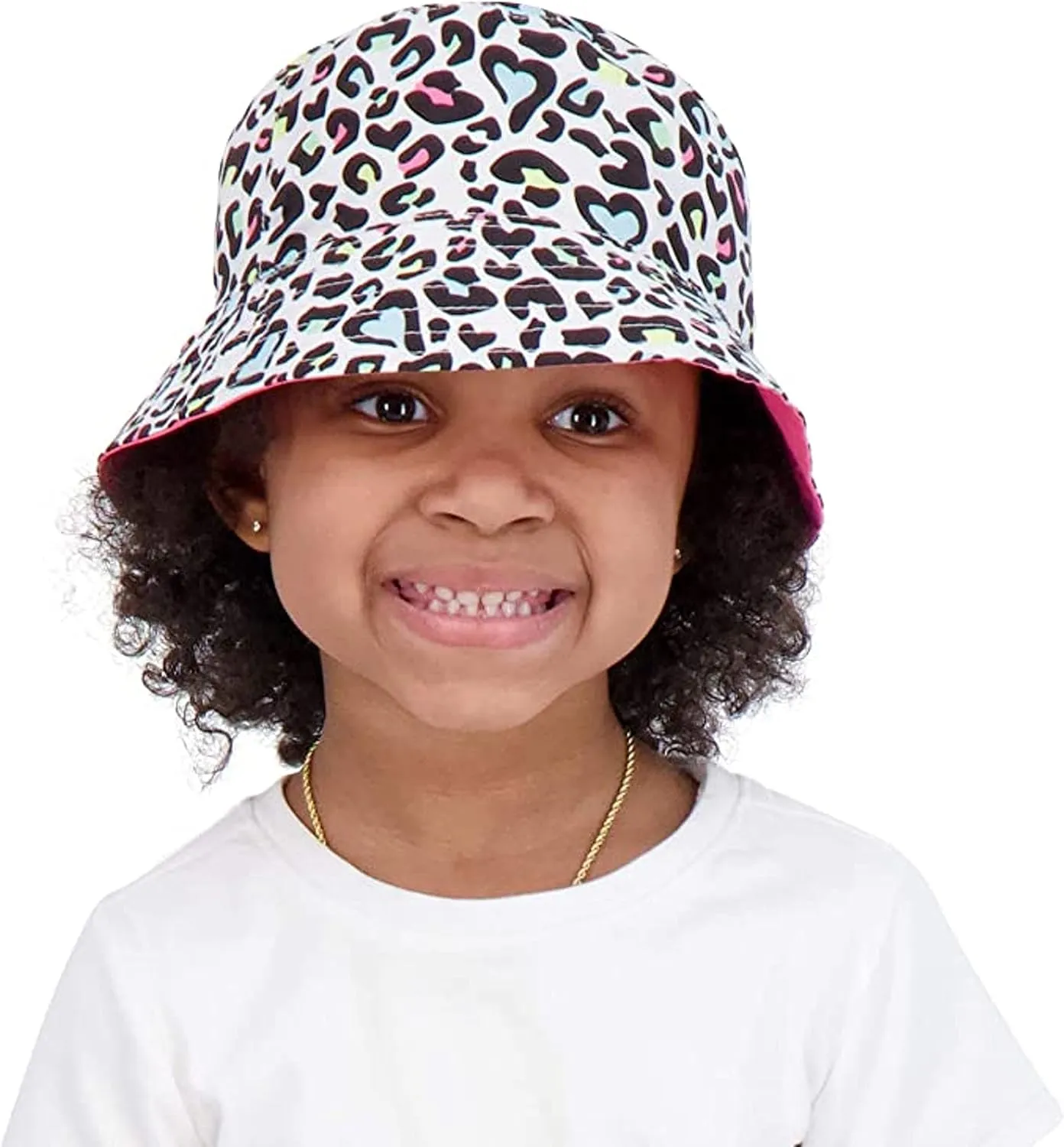 Kids Bucket Hat for Girls & Boys, Packable Fun & Cool Reversible Beach Sun Teen Toddler Bucket Hat with Sunglasses 3-14Y