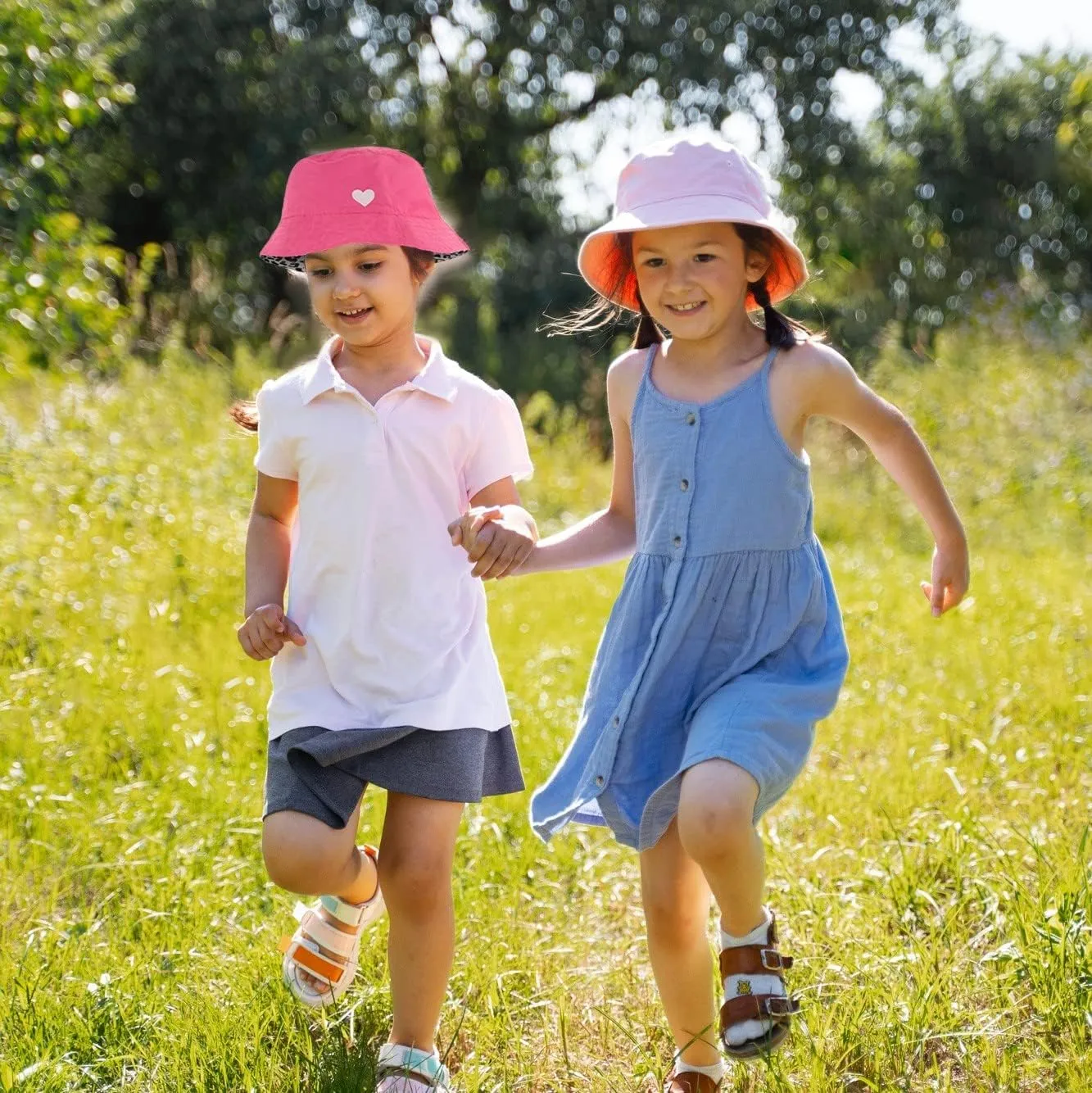 Kids Bucket Hat for Girls & Boys, Packable Fun & Cool Reversible Beach Sun Teen Toddler Bucket Hat with Sunglasses 3-14Y