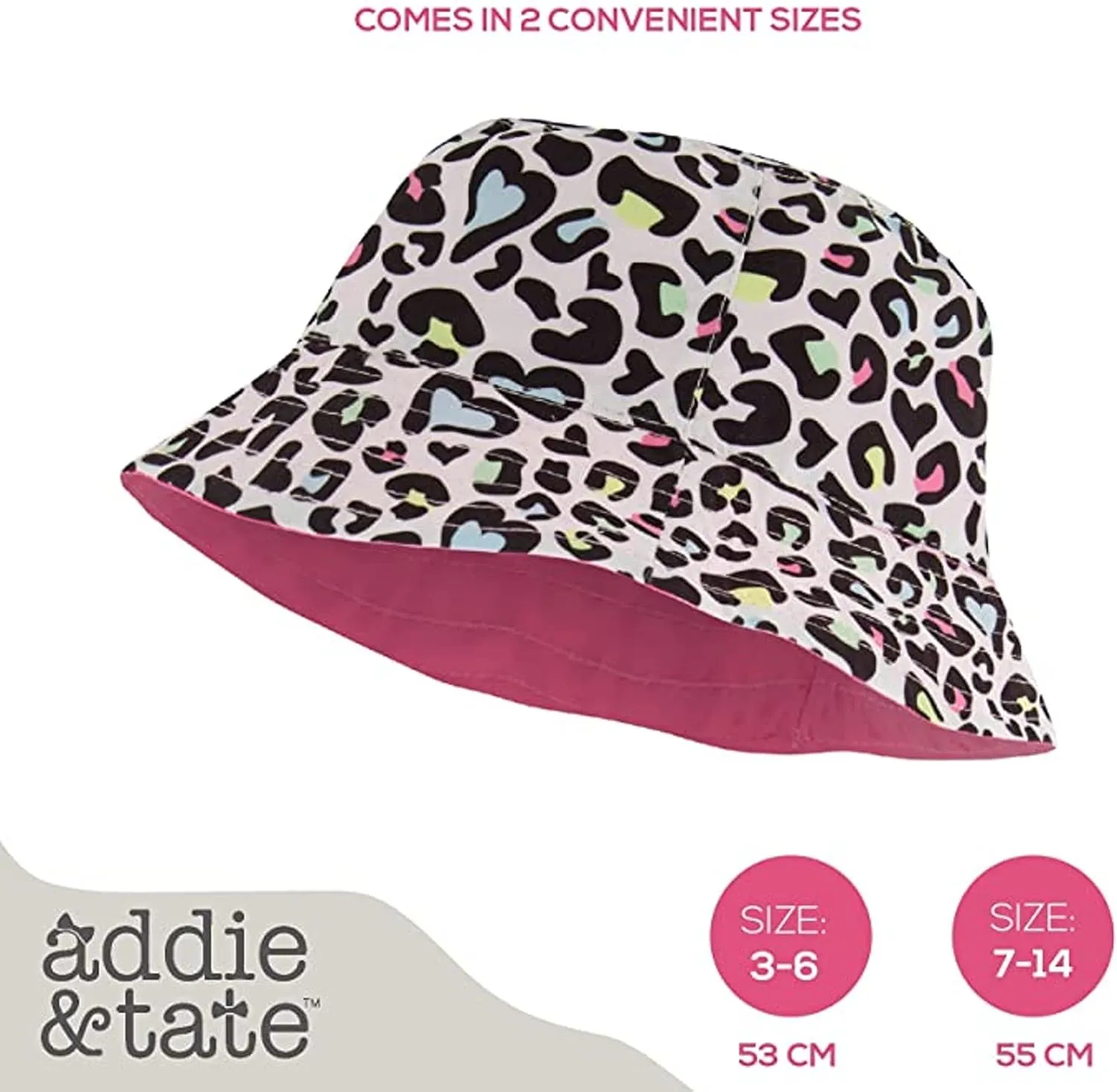 Kids Bucket Hat for Girls & Boys, Packable Fun & Cool Reversible Beach Sun Teen Toddler Bucket Hat with Sunglasses 3-14Y