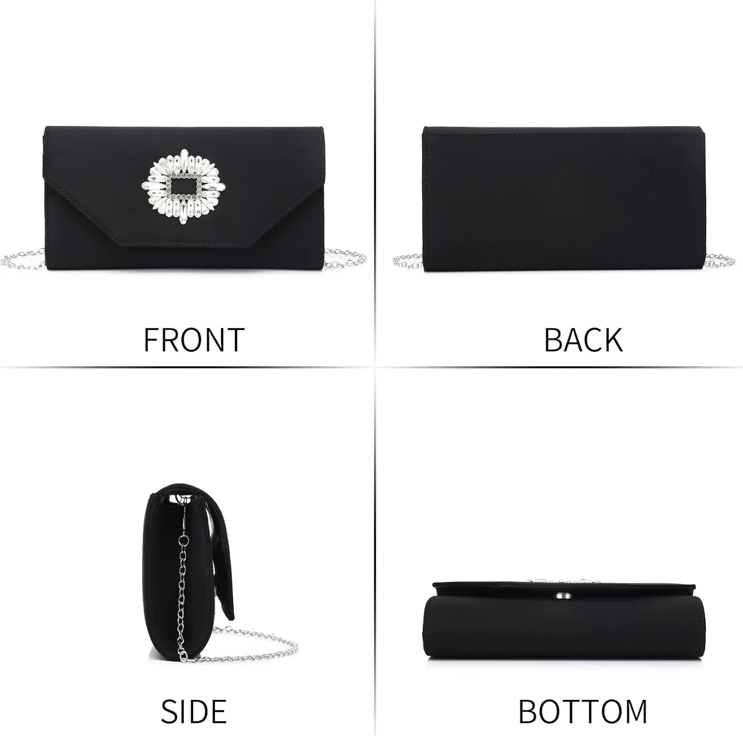 Labair Clutch Purses for Women Evening Wedding Party Cocktail Prom Suede Handbag Crossbody Shoulder Bag
