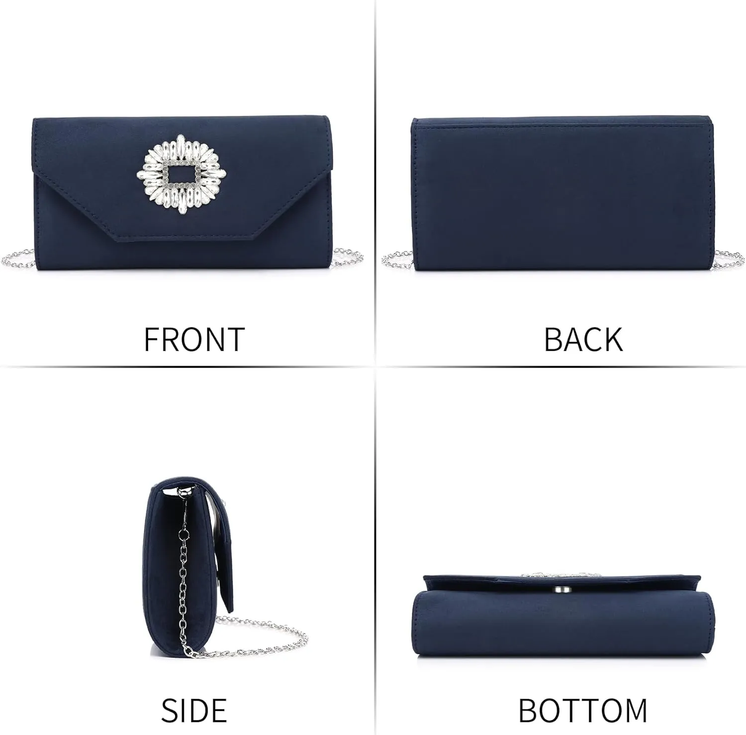 Labair Clutch Purses for Women Evening Wedding Party Cocktail Prom Suede Handbag Crossbody Shoulder Bag