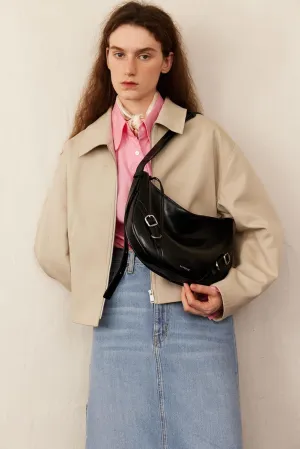 LAFESTIN Shoulder Bag for Women with Adjustable Strap, Split Leather Hobo Crossbody Bags, Trendy Satchel Purse Zipper Closure