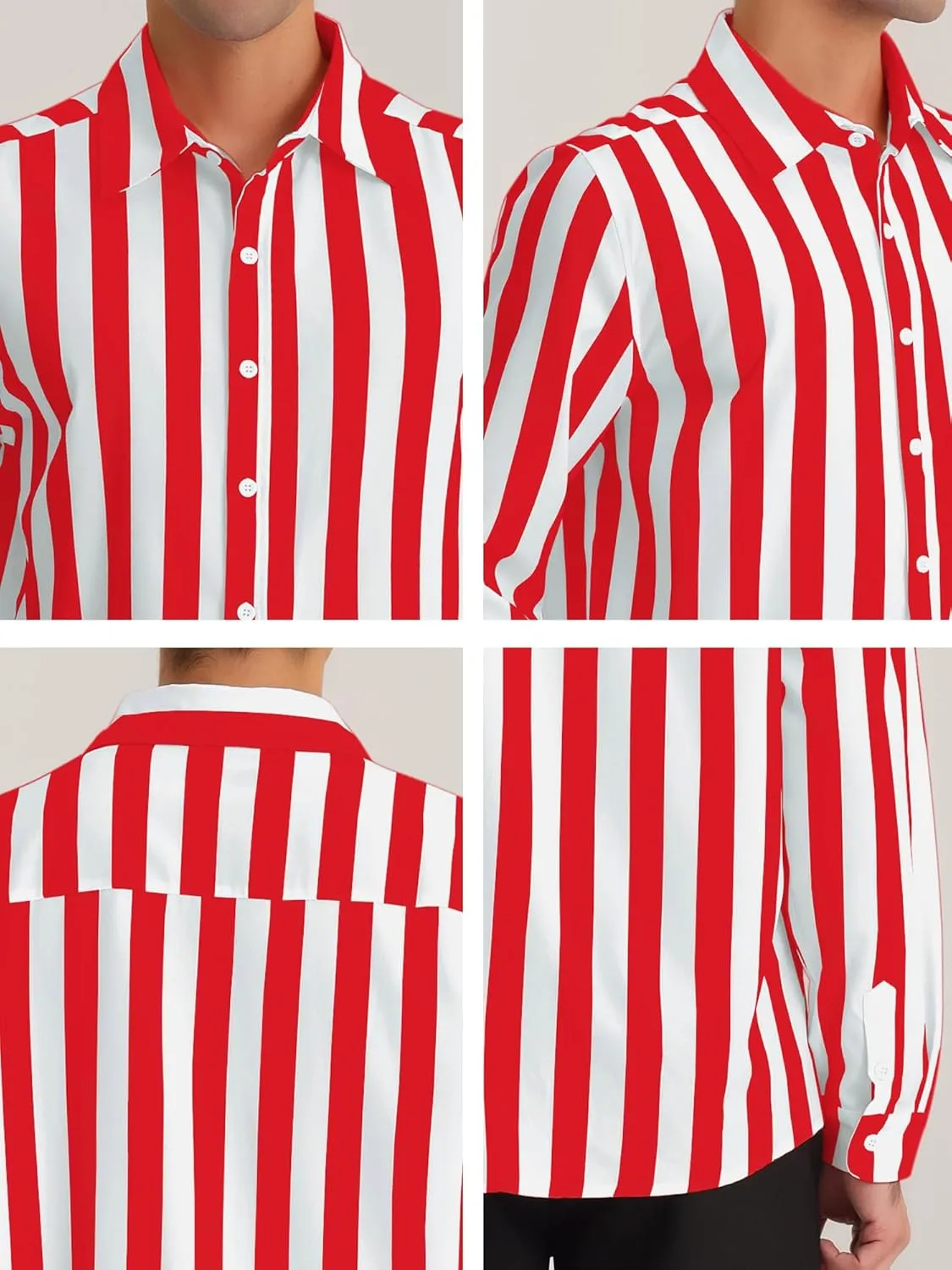 Lars Amadeus Men's Casual Striped Shirts Long Sleeves Button Down Classic Fit Dress Shirts