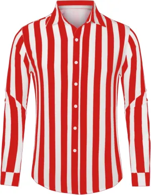 Lars Amadeus Men's Casual Striped Shirts Long Sleeves Button Down Classic Fit Dress Shirts