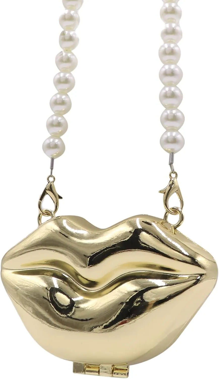 Lip Shaped Purse Mini Evening Banquet Bag Women Lady Acrylic Novelty Pearl Chain Girls Party Clutch Lips Shoulder Purse