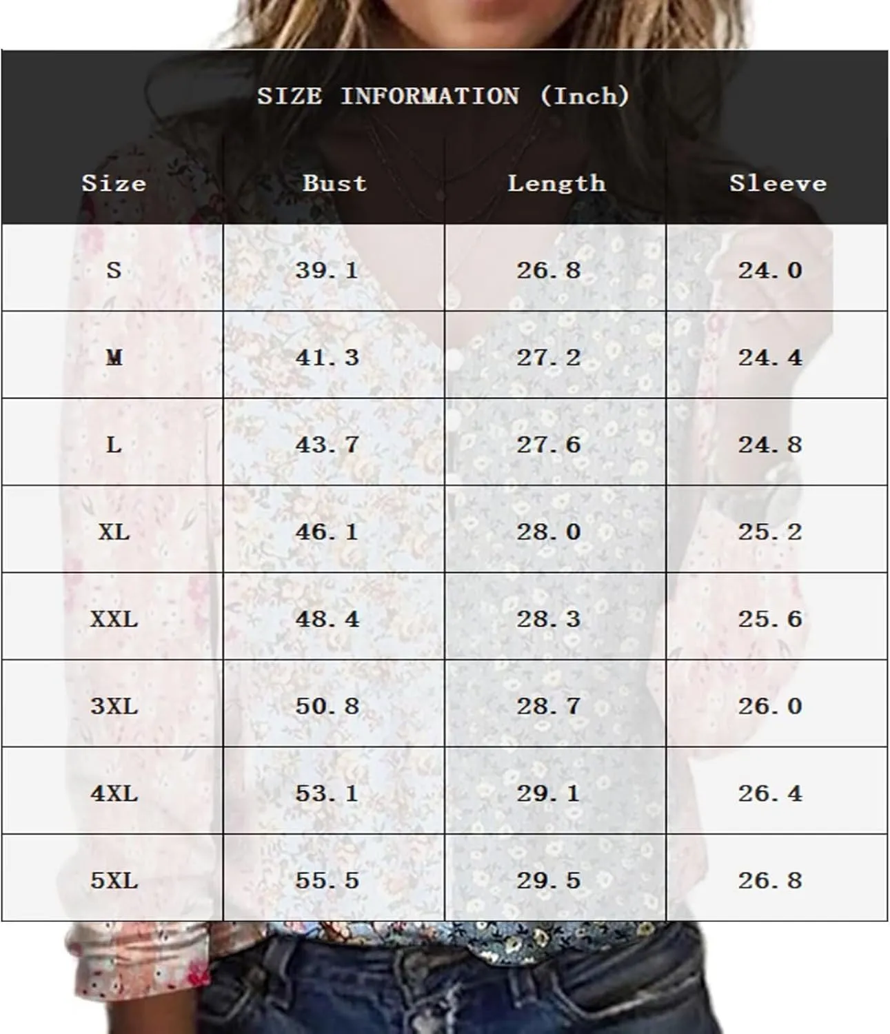 Long Sleeve Shirts for Women Dressy Casual Boho Floral Printed Tunic Tops V Neck Button Up Top 2024
