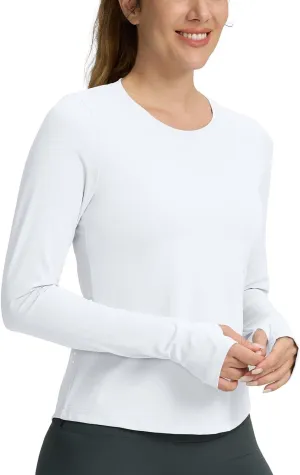Long Sleeve Workout Tops for Women Lightweight Running Shirts Quick Dry Athletic Shirts Active Exercise