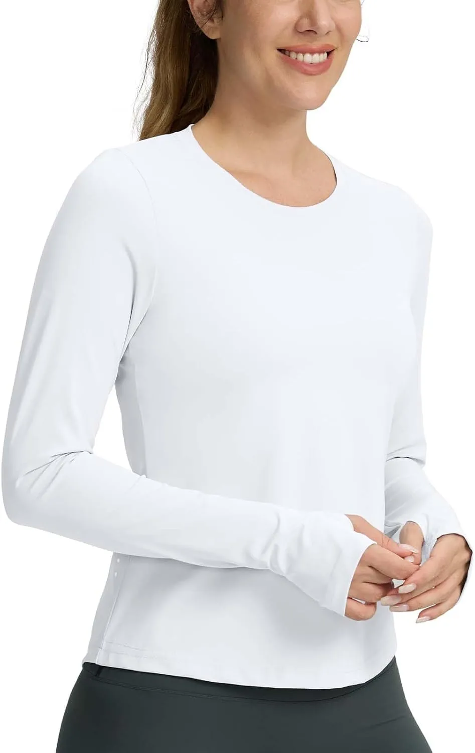 Long Sleeve Workout Tops for Women Lightweight Running Shirts Quick Dry Athletic Shirts Active Exercise