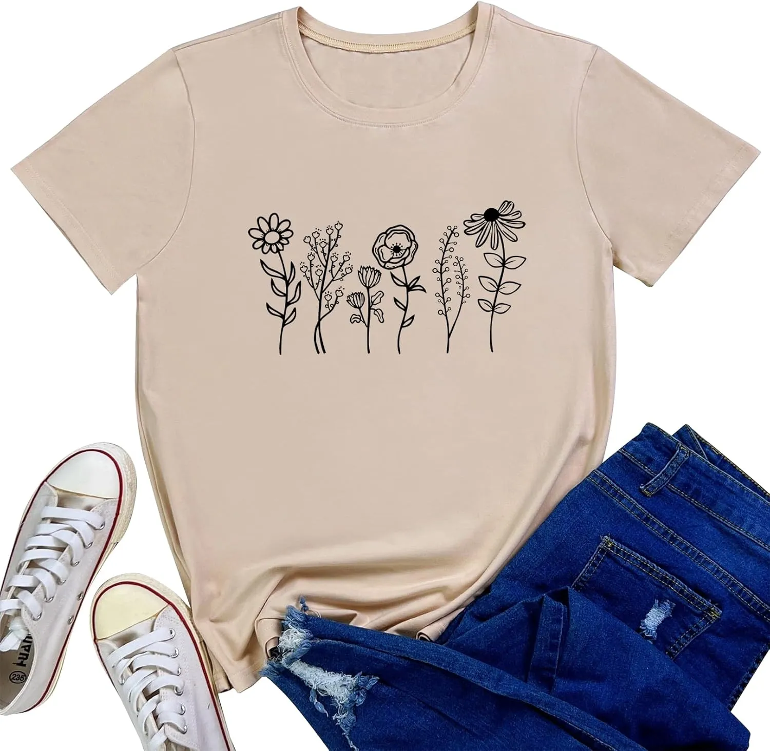 LOOKFACE Women Graphic Shirts Cute Tees