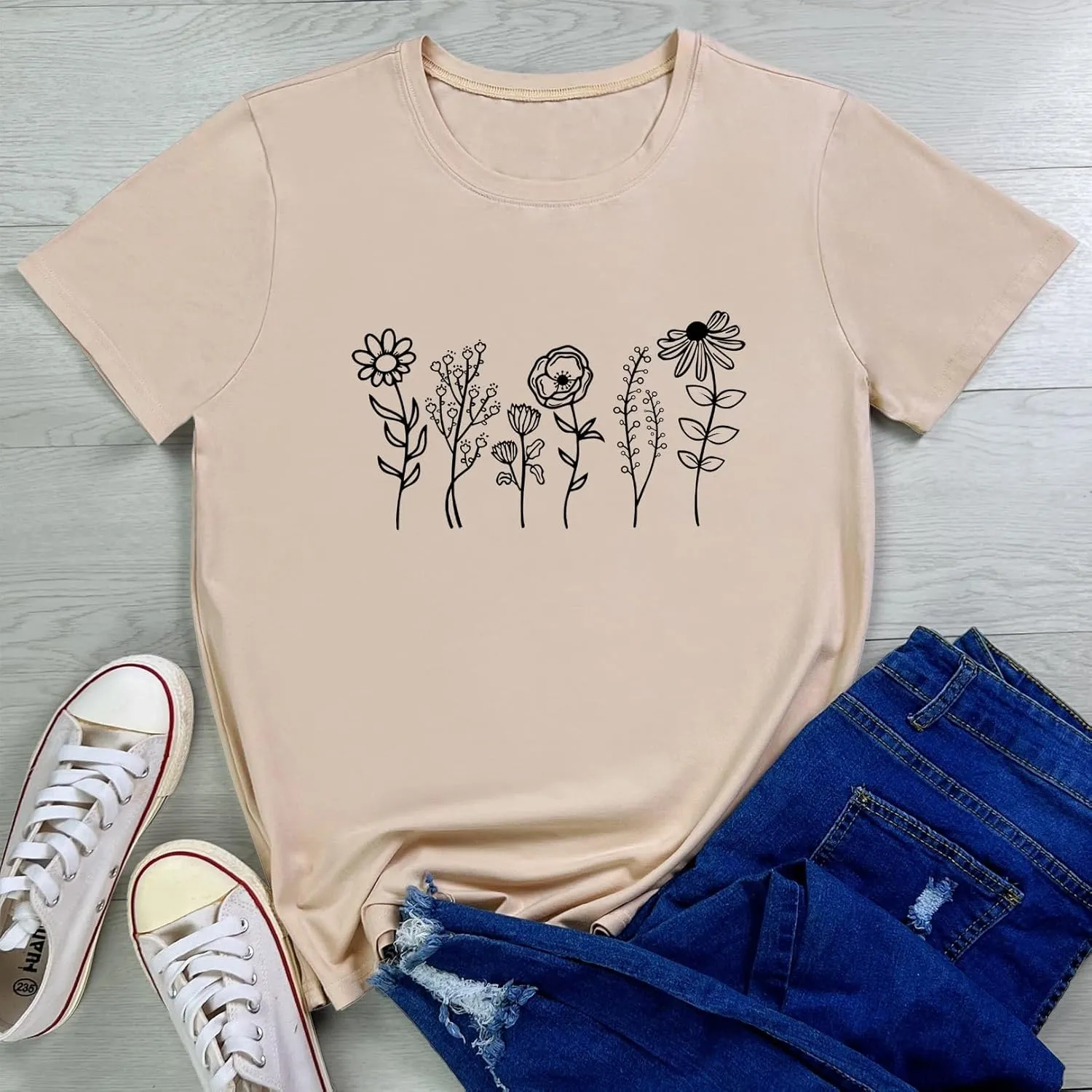 LOOKFACE Women Graphic Shirts Cute Tees