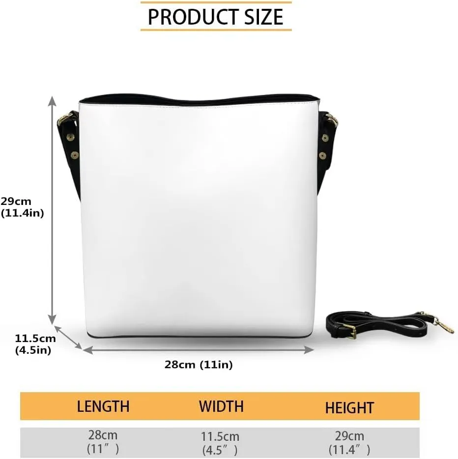 Lotusorchid Custom Bucket Crossbody Bag Set for Women with Name, Personalized Hobo Handbags Tote Purses with PU Wallet