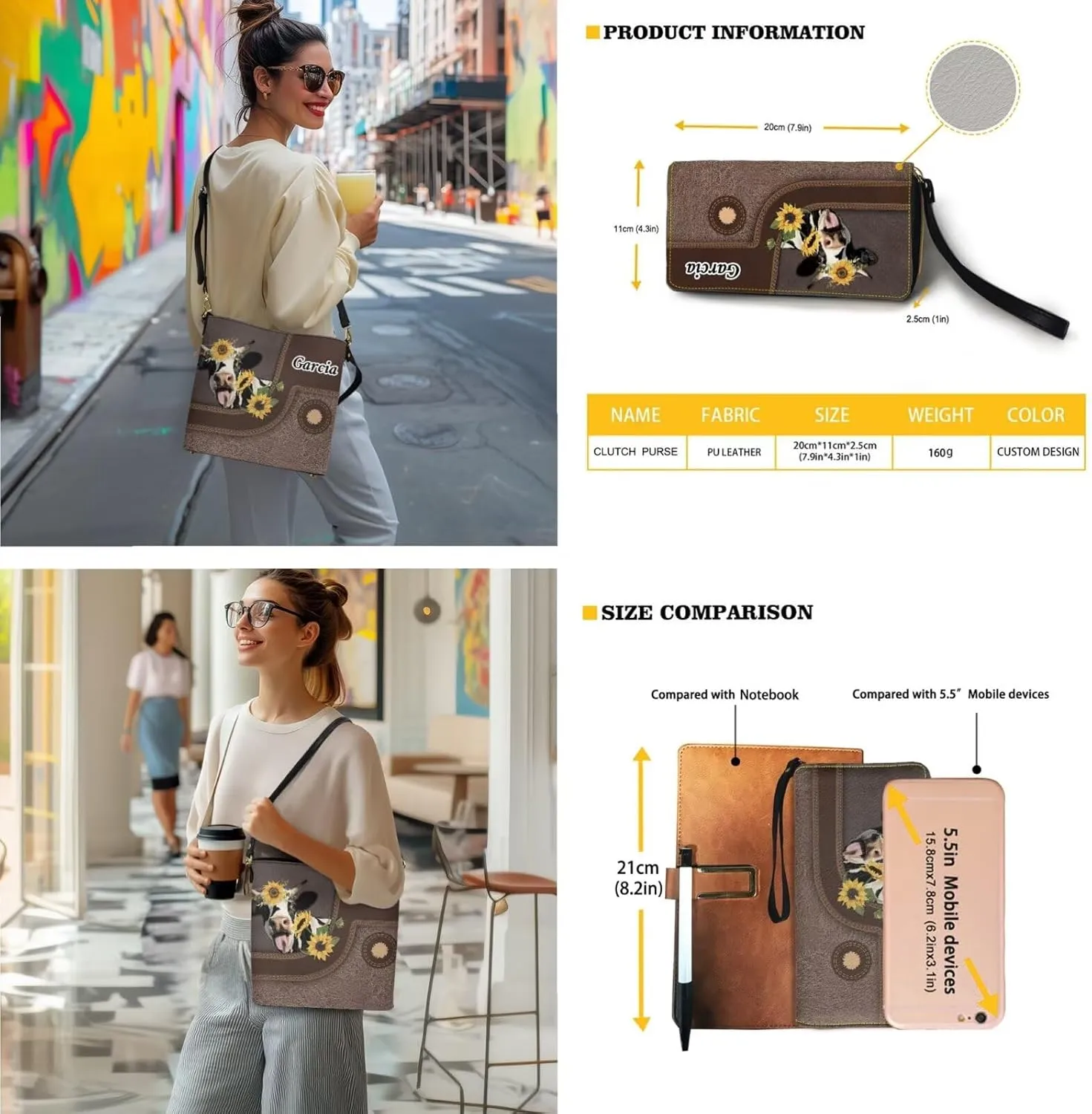 Lotusorchid Customized Bucket Purse and Wallet Set Crossbody Handbag Satchel Bag with Leather Wallet for Women Lady