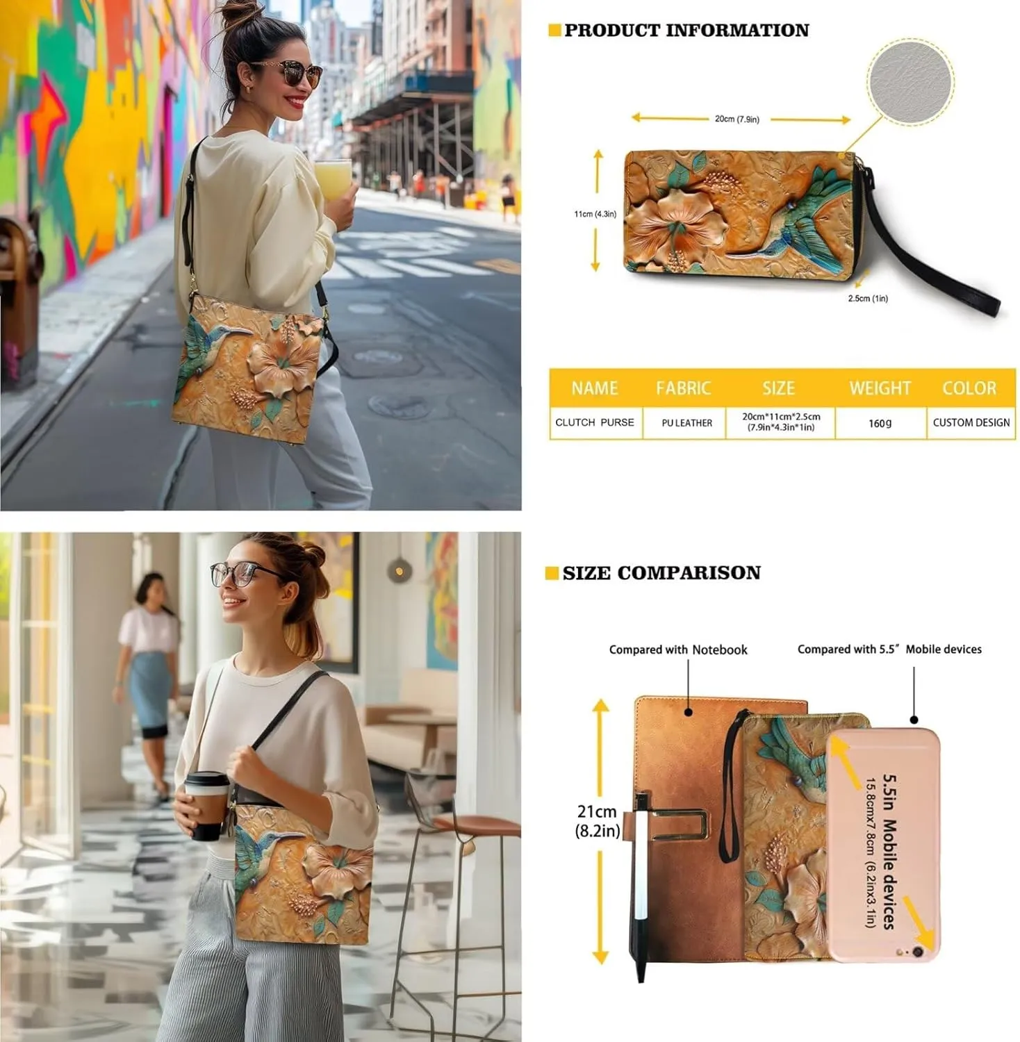 Lotusorchid Leather Crossbody Bucket Handbag for Women Hobo Bag with Wallet Set Shoulder Tote Handbag Gift for Mom Wife