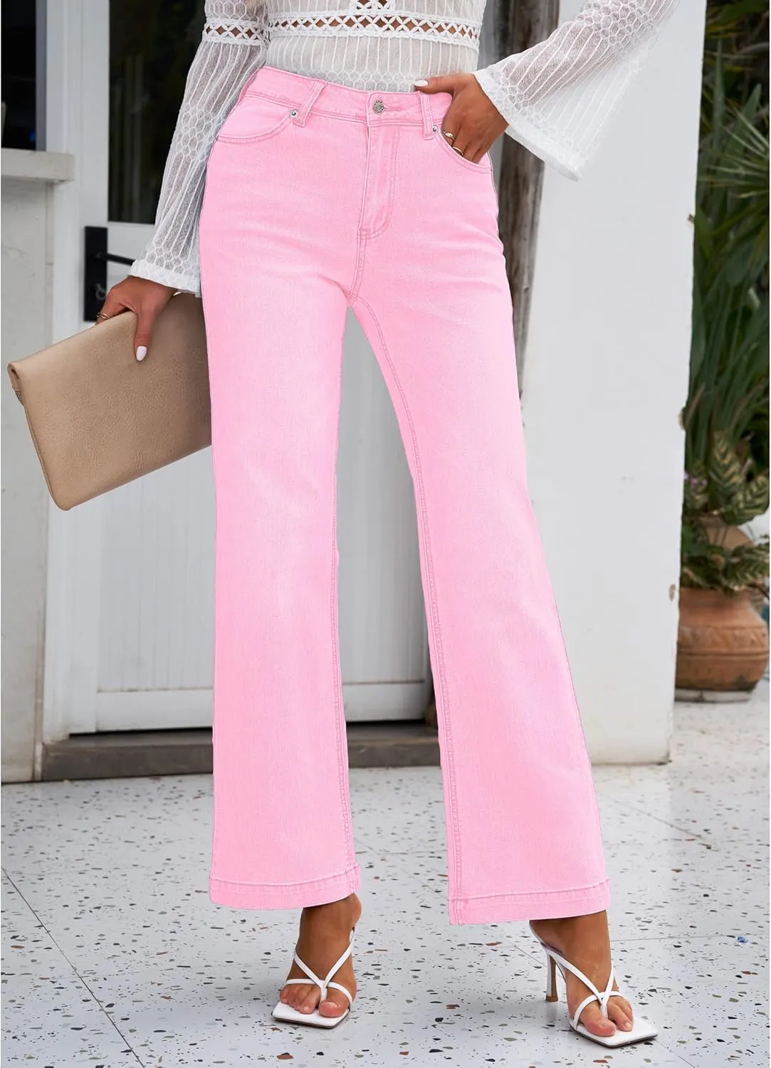 luvamia Wide Leg Jeans for Women Distressed Baggy High Waisted 90s Jeans Stretchy Denim Pants Trendy