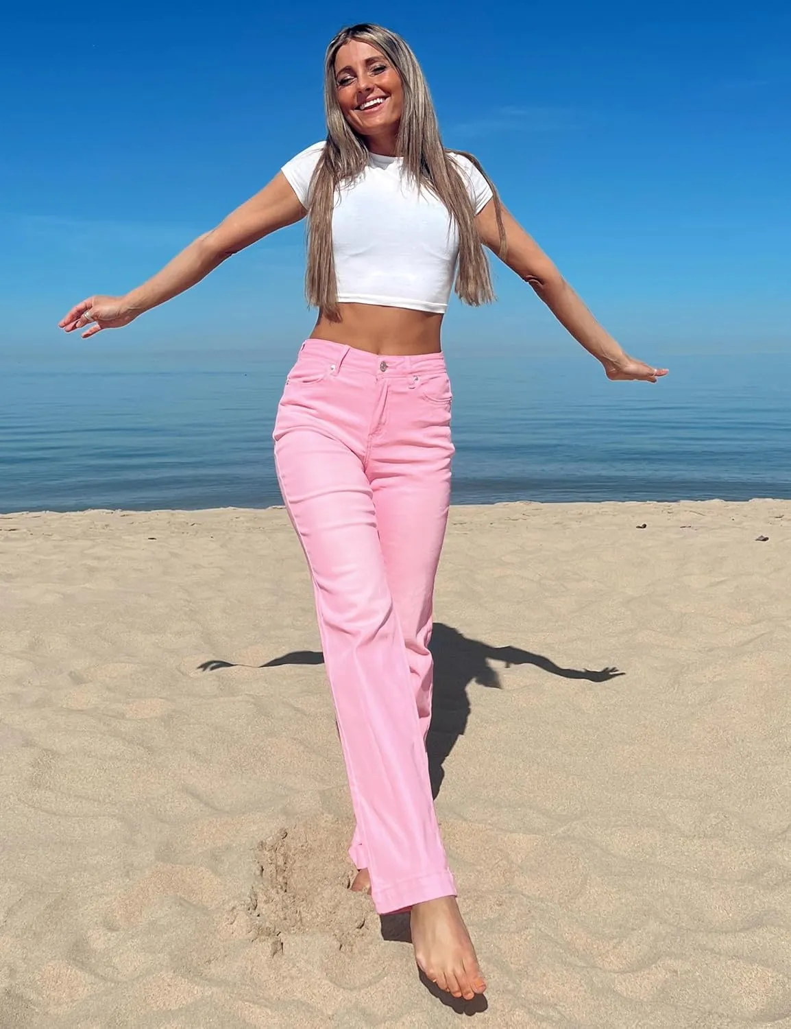 luvamia Wide Leg Jeans for Women Distressed Baggy High Waisted 90s Jeans Stretchy Denim Pants Trendy