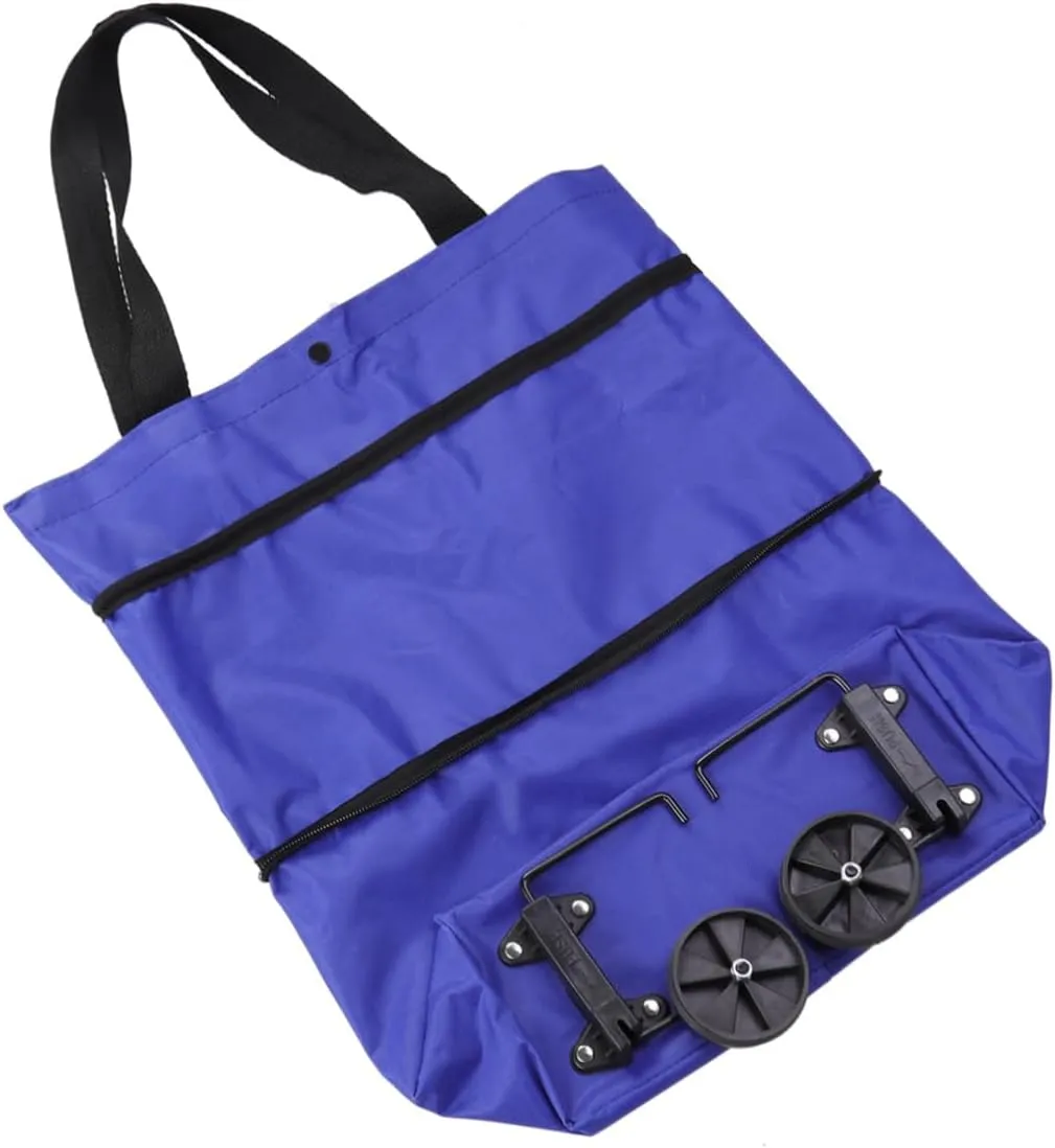 Luxshiny Folded Bag Folding Shopping Cart Portable Shopping Cart Portable Car Trolley Car Vegetables Organizer