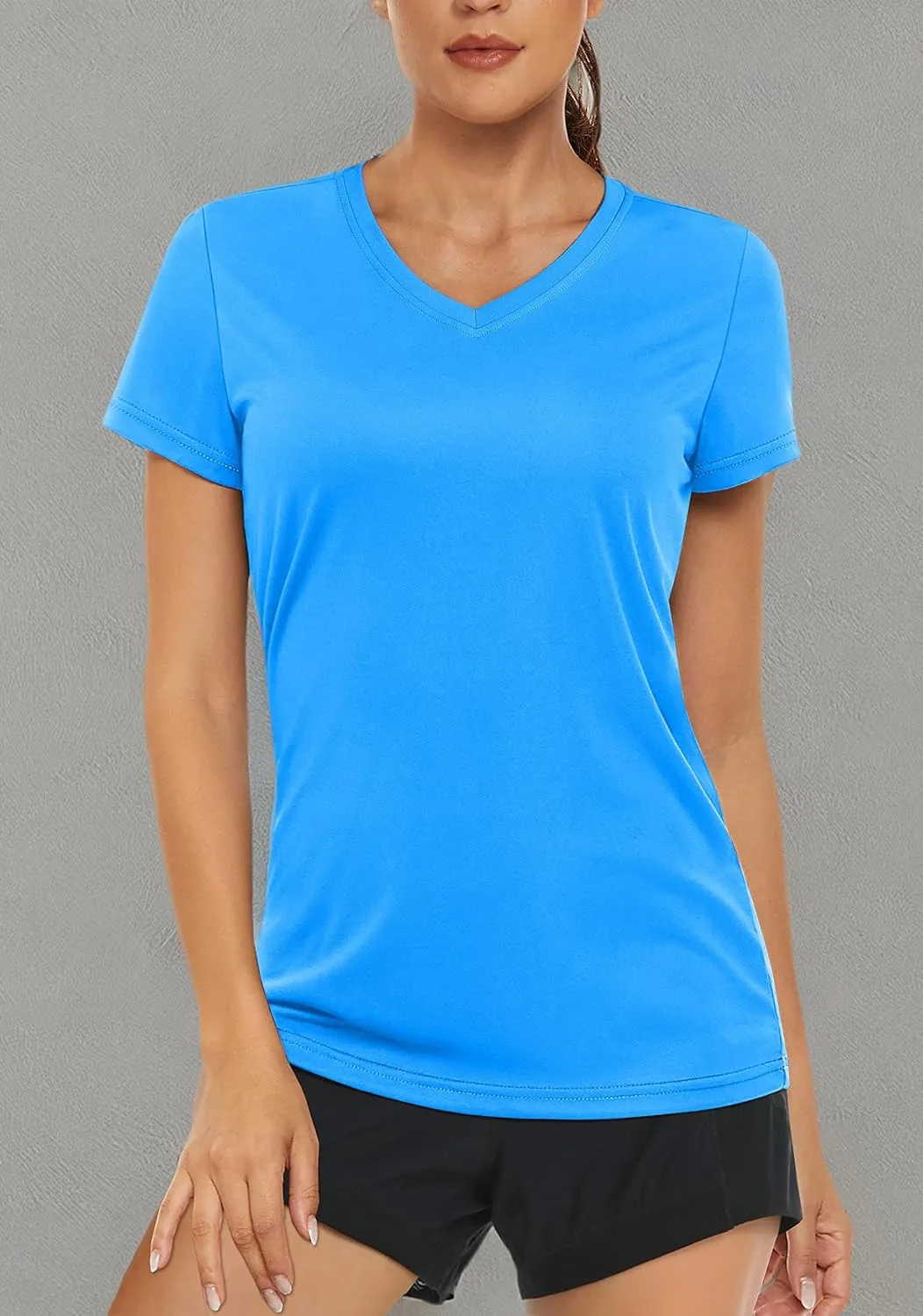 MAGCOMSEN Women's T Shirts V-Neck Short Sleeve UPF 50  Sun Protection Performance Quick Dry Athletic Shirts Tee Tops