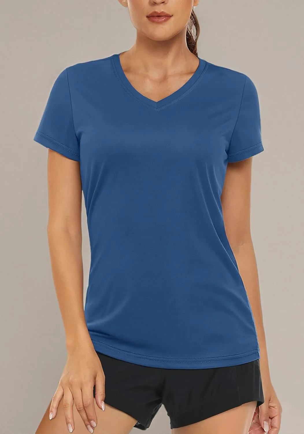 MAGCOMSEN Women's T Shirts V-Neck Short Sleeve UPF 50  Sun Protection Performance Quick Dry Athletic Shirts Tee Tops