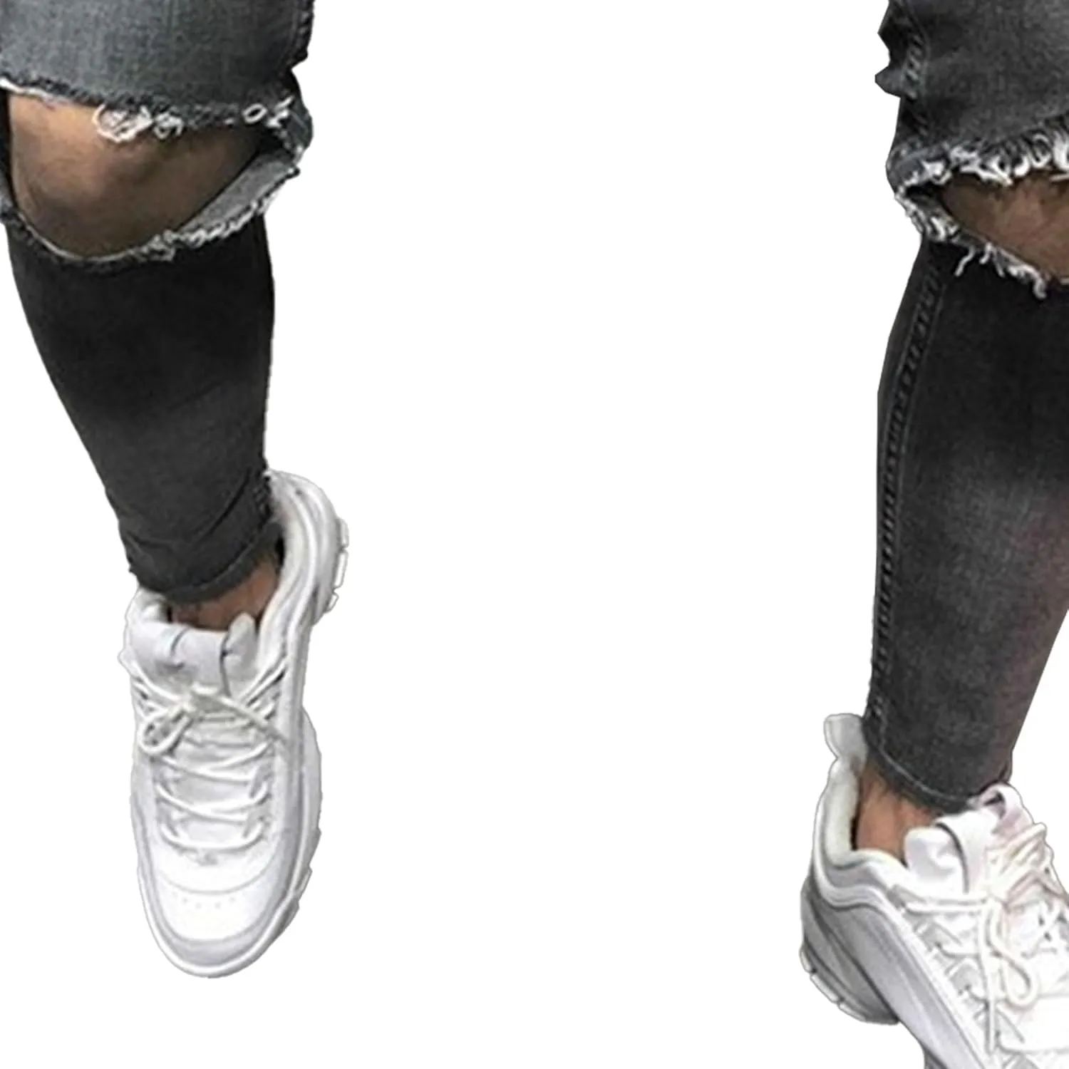 Maiyifu-GJ Ripped Skinny Jeans for Men Stretch Slim Fit Jeans Distressed Destroyed Straight Leg Denim Pants