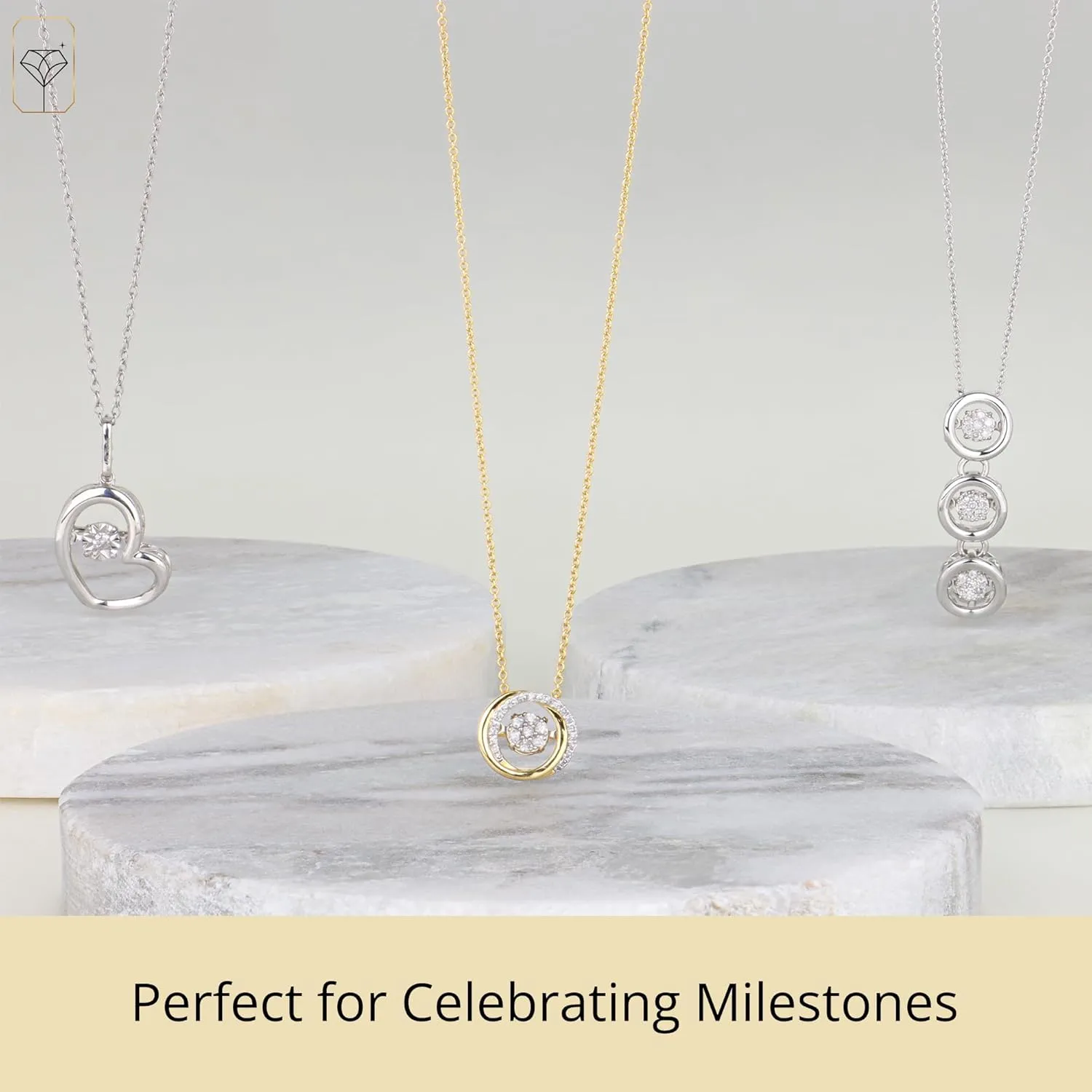 MAX   STONE Dancing Diamond Necklace for Women | Sterling Silver Pendant With 18 Inch Chain | Real Diamond Jewelry