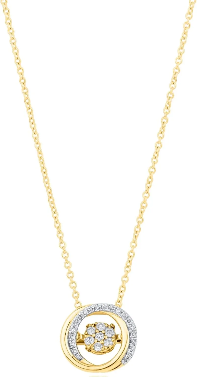 MAX   STONE Dancing Diamond Necklace for Women | Sterling Silver Pendant With 18 Inch Chain | Real Diamond Jewelry