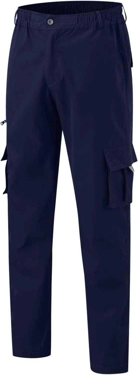 Mens All Season Fit Pants Casual Solid Color Trousers Fashion Overalls Straight Leg Sports Joggers with Pockets