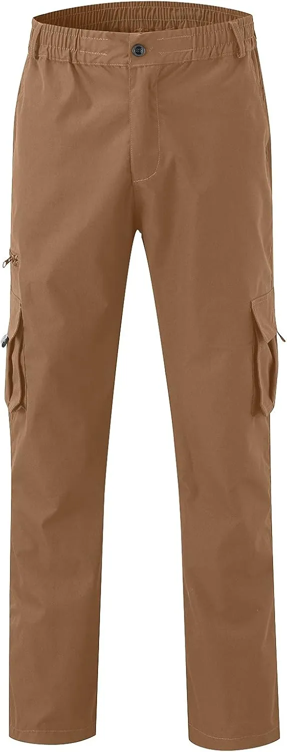 Mens All Season Fit Pants Casual Solid Color Trousers Fashion Overalls Straight Leg Sports Joggers with Pockets