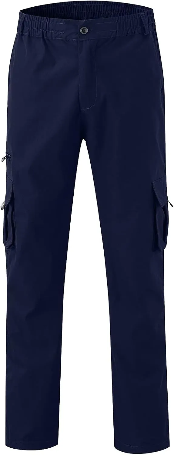 Mens All Season Fit Pants Casual Solid Color Trousers Fashion Overalls Straight Leg Sports Joggers with Pockets