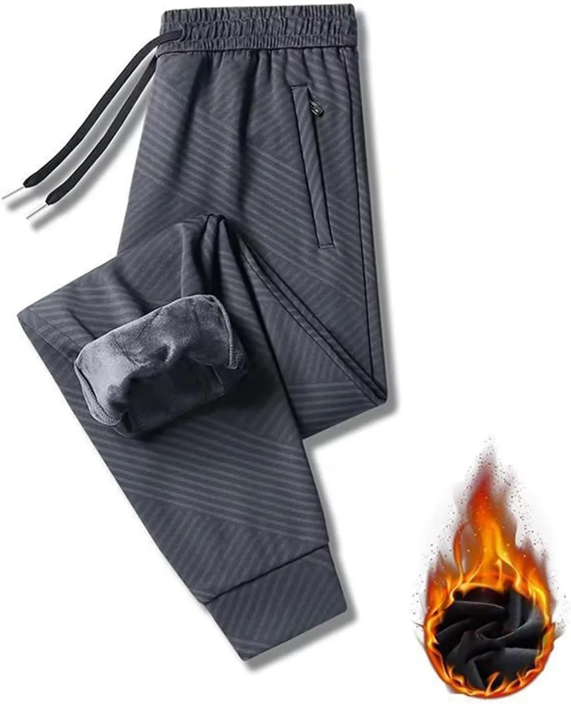 Mens Cargo Sweatpants Baggy Drawstring Joggers Workout Sport Pants Fall Winter Long Trousers with Pockets