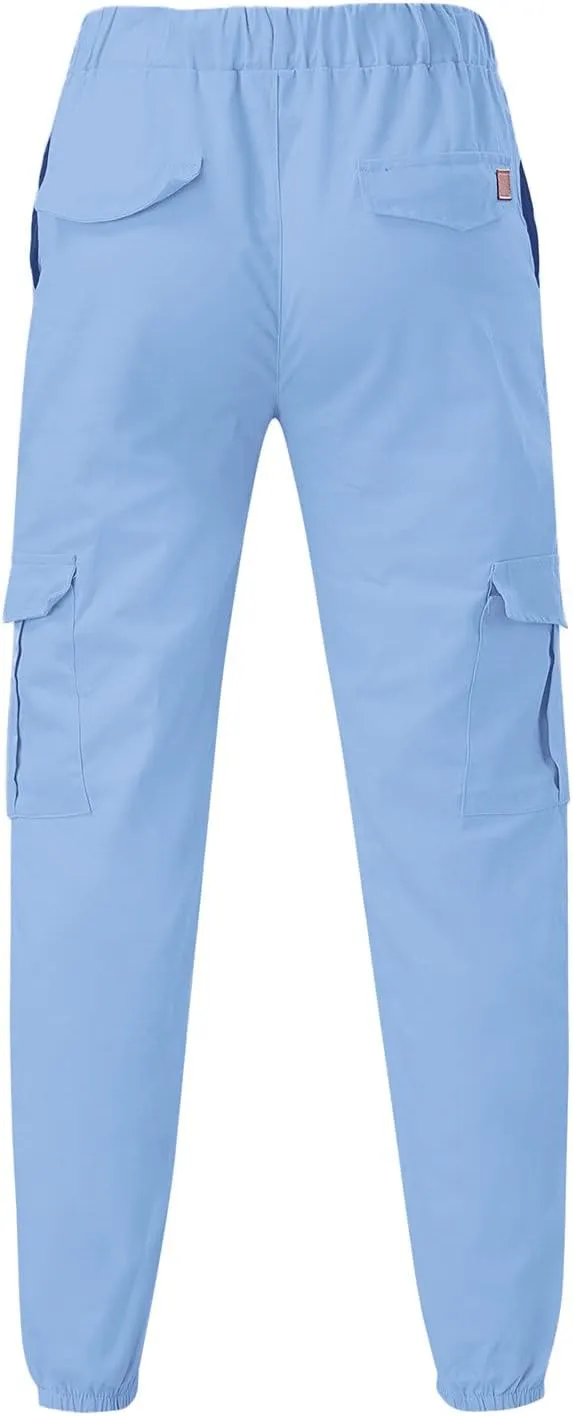 Men's Cargo Sweatpants Drawstring Stretch Fit Jogger Pants for Men with Pockets Open Bottom Gym Workout Track Pants