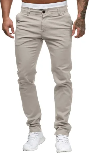 Men's Chino Pants Classic-Fit Casual Stretch Trousers Straight-Fit Wrinkle-Resistant Pants Casual Slim-Fit Pants