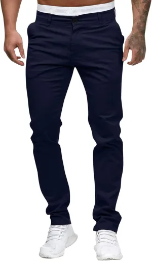 Men's Chino Pants Classic-Fit Casual Stretch Trousers Straight-Fit Wrinkle-Resistant Pants Casual Slim-Fit Pants