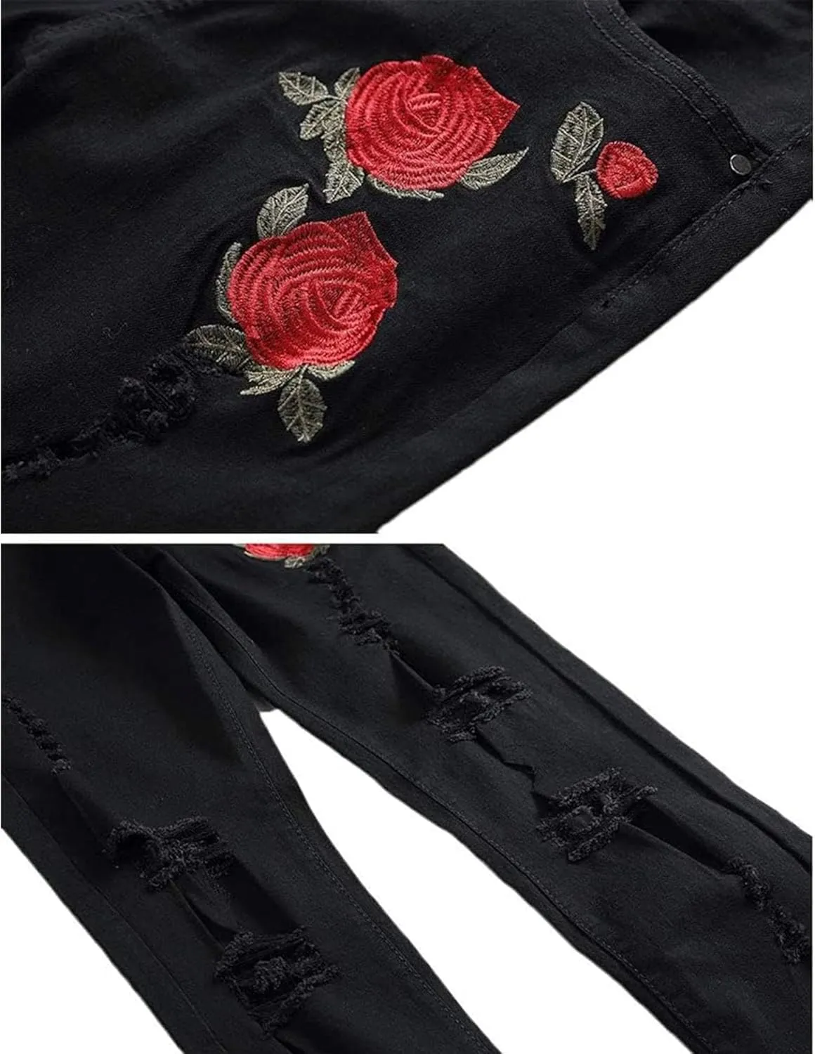 Men's Distressed Slim Fit Stretch Jeans Skinny Straight Leg Denim Pants Ripped Comfort Casual Jeans Pants