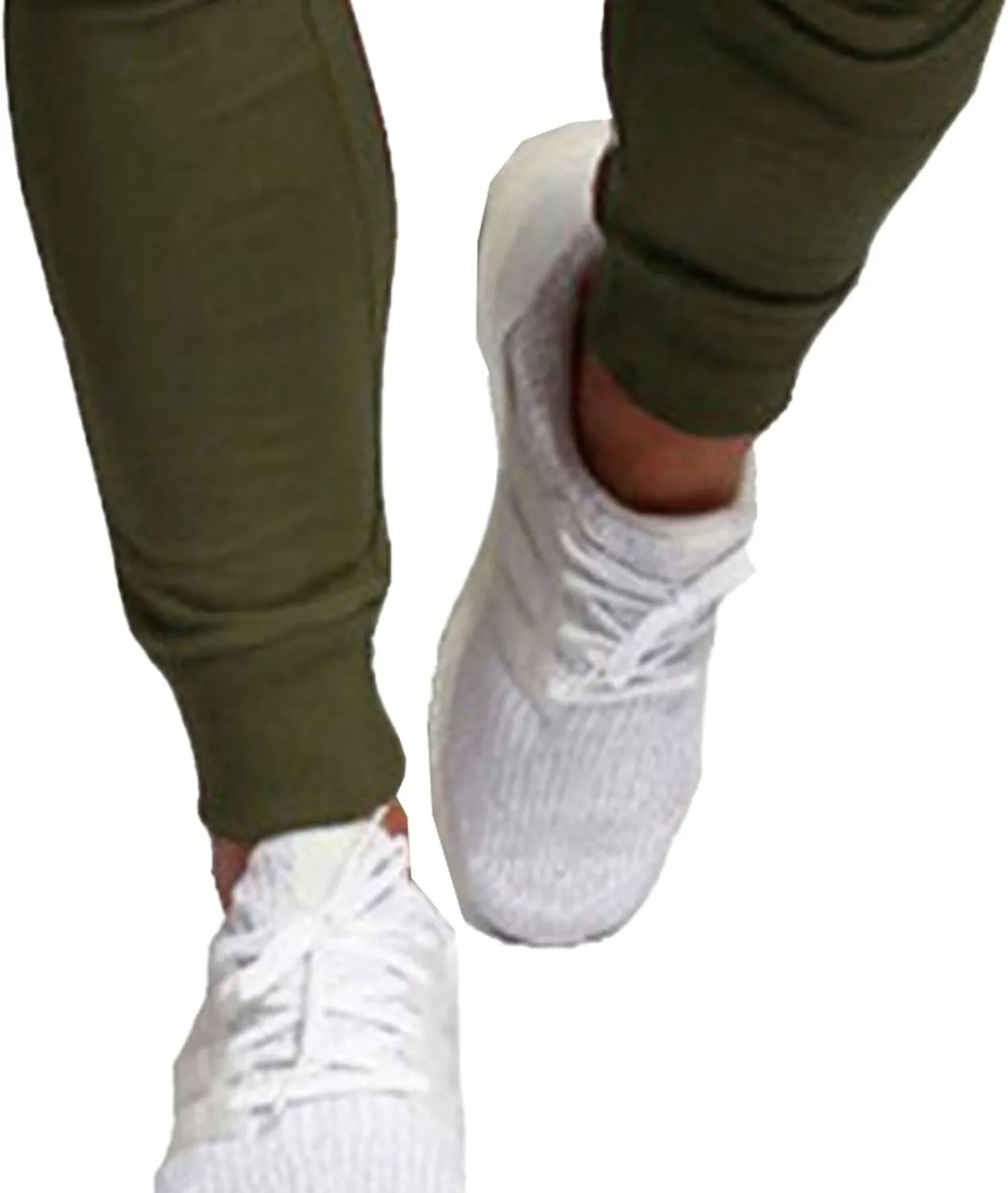Men's Elastic Waist Slim Fit Athletic Pants Stylish Comfort Basic Pants Casual Solid Hiking Jogging Trousers