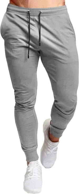 Men's Elastic Waist Slim Fit Athletic Pants Stylish Comfort Basic Pants Casual Solid Hiking Jogging Trousers