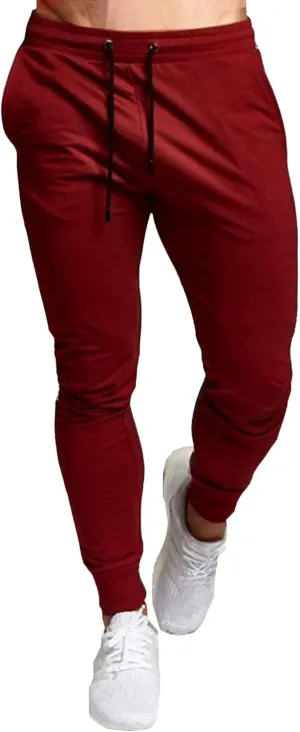 Men's Elastic Waist Slim Fit Athletic Pants Stylish Comfort Basic Pants Casual Solid Hiking Jogging Trousers