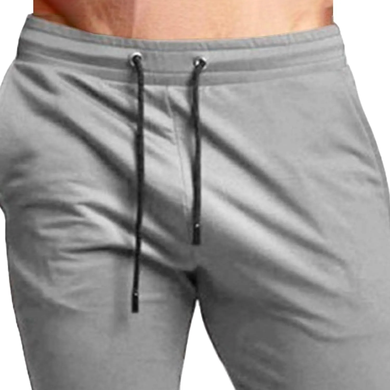 Men's Elastic Waist Slim Fit Athletic Pants Stylish Comfort Basic Pants Casual Solid Hiking Jogging Trousers