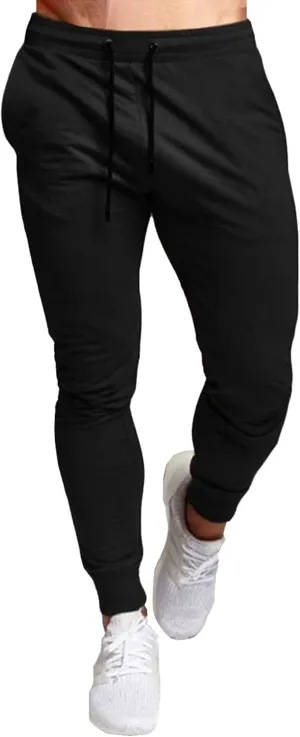 Men's Elastic Waist Slim Fit Athletic Pants Stylish Comfort Basic Pants Casual Solid Hiking Jogging Trousers