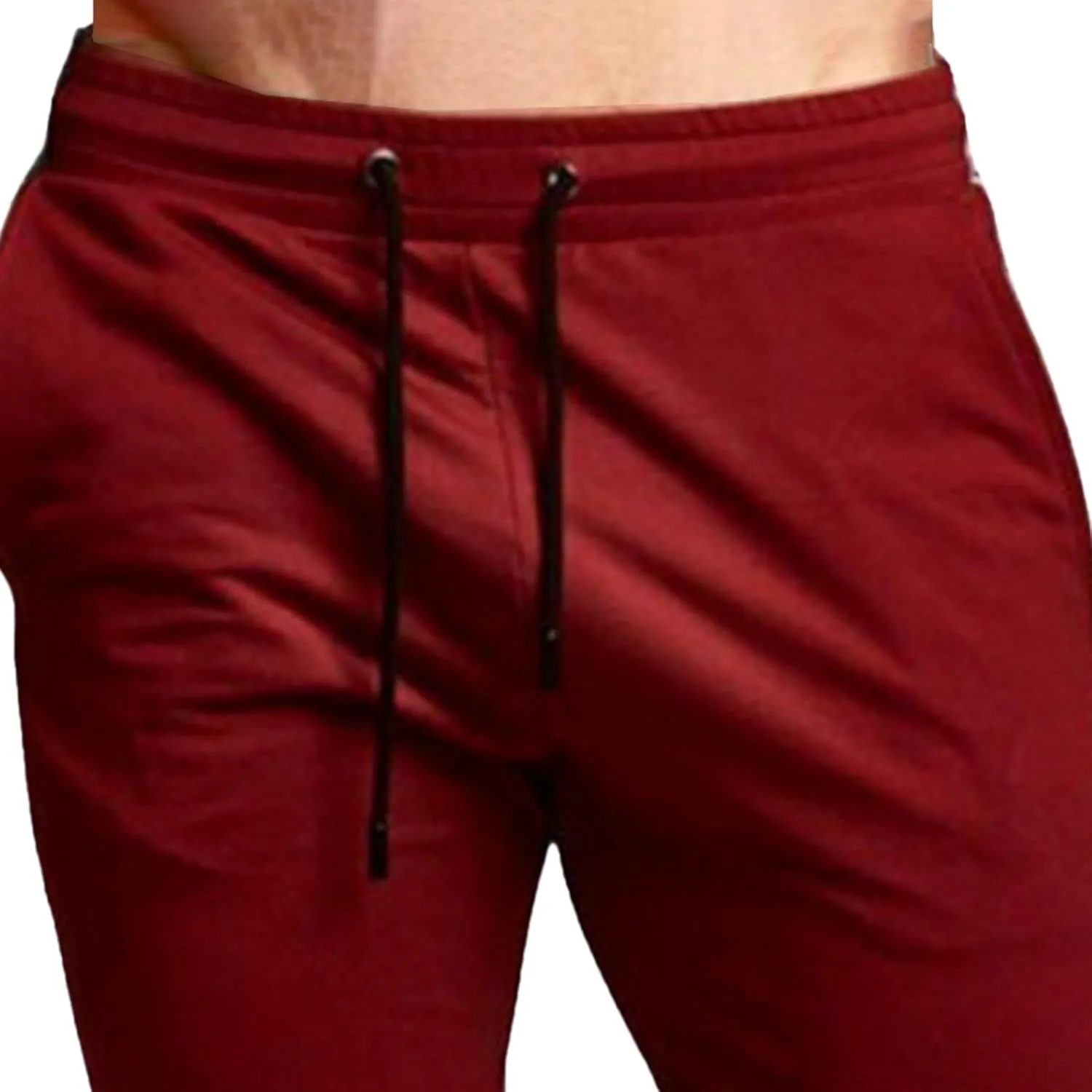 Men's Elastic Waist Slim Fit Athletic Pants Stylish Comfort Basic Pants Casual Solid Hiking Jogging Trousers
