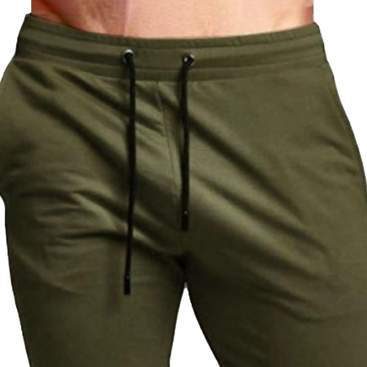 Men's Elastic Waist Slim Fit Athletic Pants Stylish Comfort Basic Pants Casual Solid Hiking Jogging Trousers