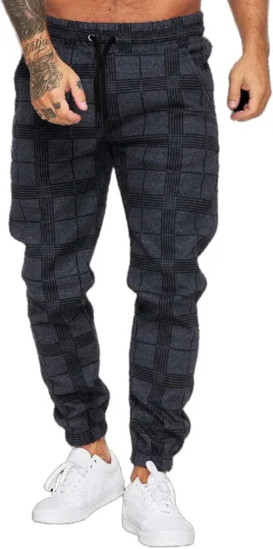 Men's Fashion Stretch Pants Slim Fit Plaid Skinny Long Pants Casual Business Cozy Golf Sweatpants