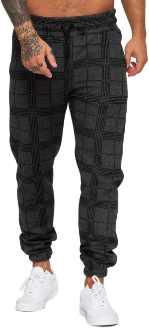 Men's Fashion Stretch Pants Slim Fit Plaid Skinny Long Pants Casual Business Cozy Golf Sweatpants
