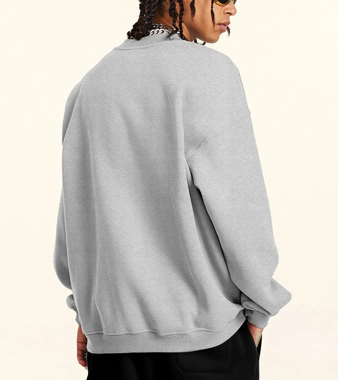 Men's Graphic Printed Crewneck Sweatshirts Oversized Pullover Drop Shoulder Long Sleeve Casual T-shirts Tops