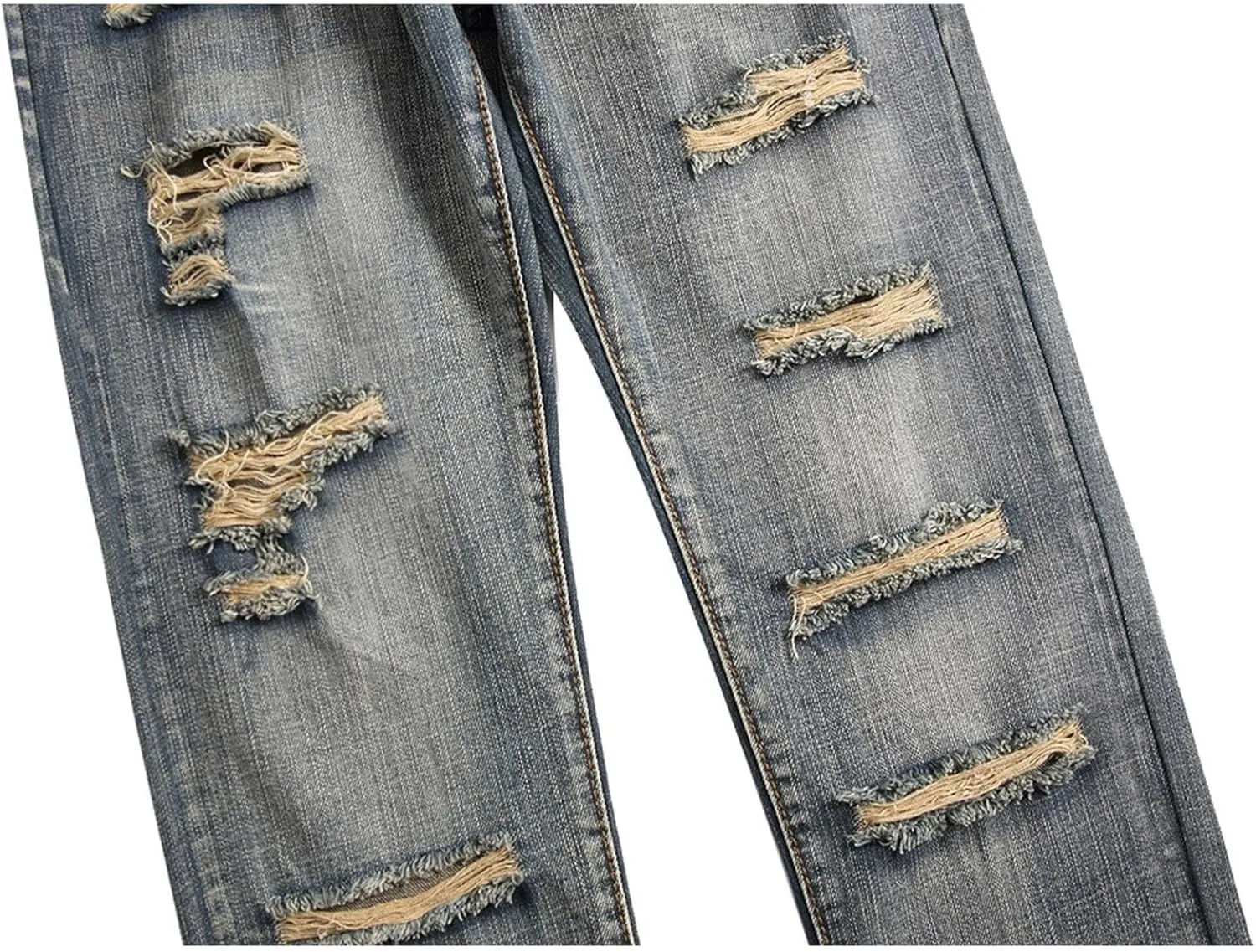 Men's Jeans Stretch Straight Wash Casual Sport Slim Fit Jeans Drawstring Elasticated Waist Denim Pants with Pockets