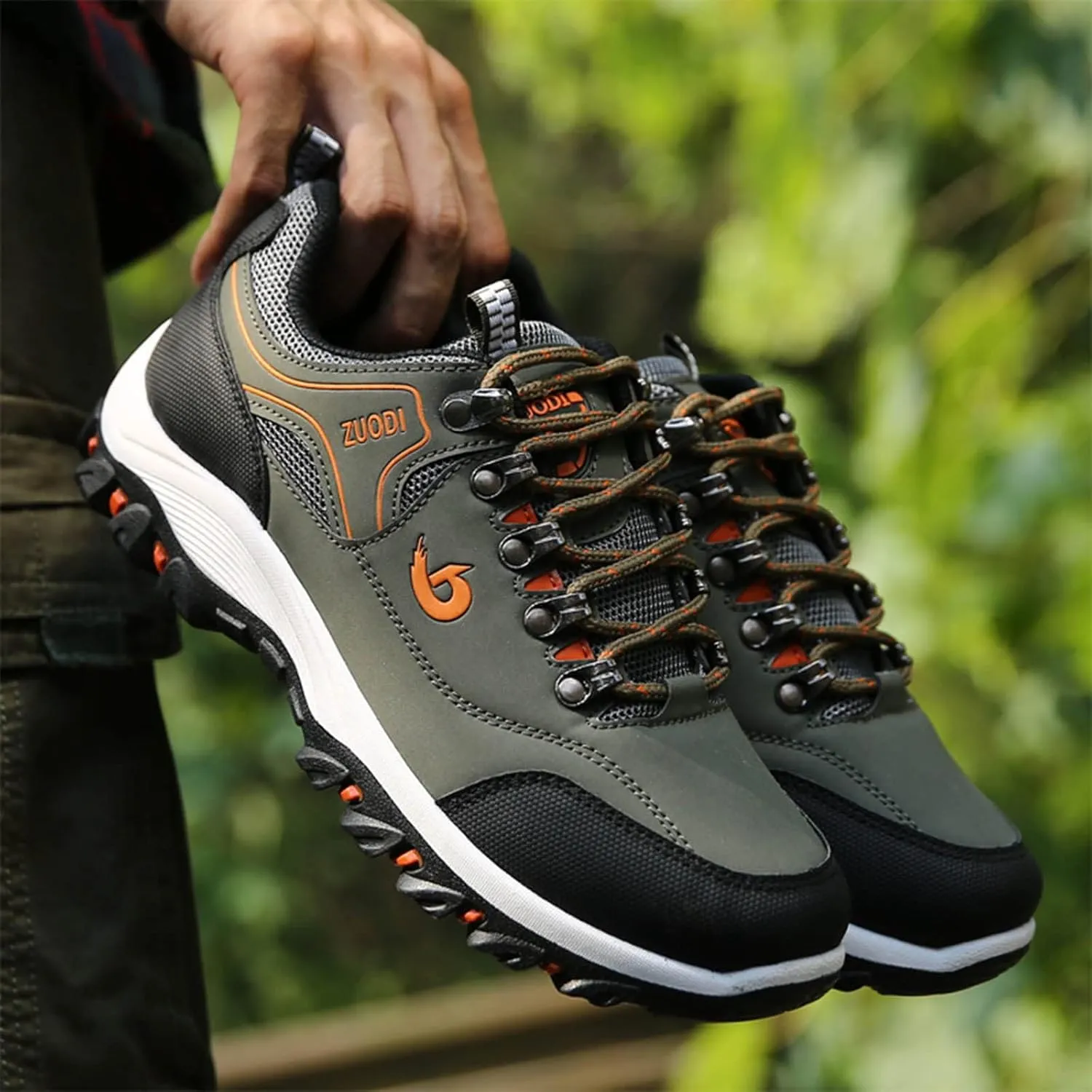 Men's Lace Up Sneaker Waterproof Orthopedic Sneakers with Arch Support Comfortable Non Slip Walking Shoes Slip On Running Shoes