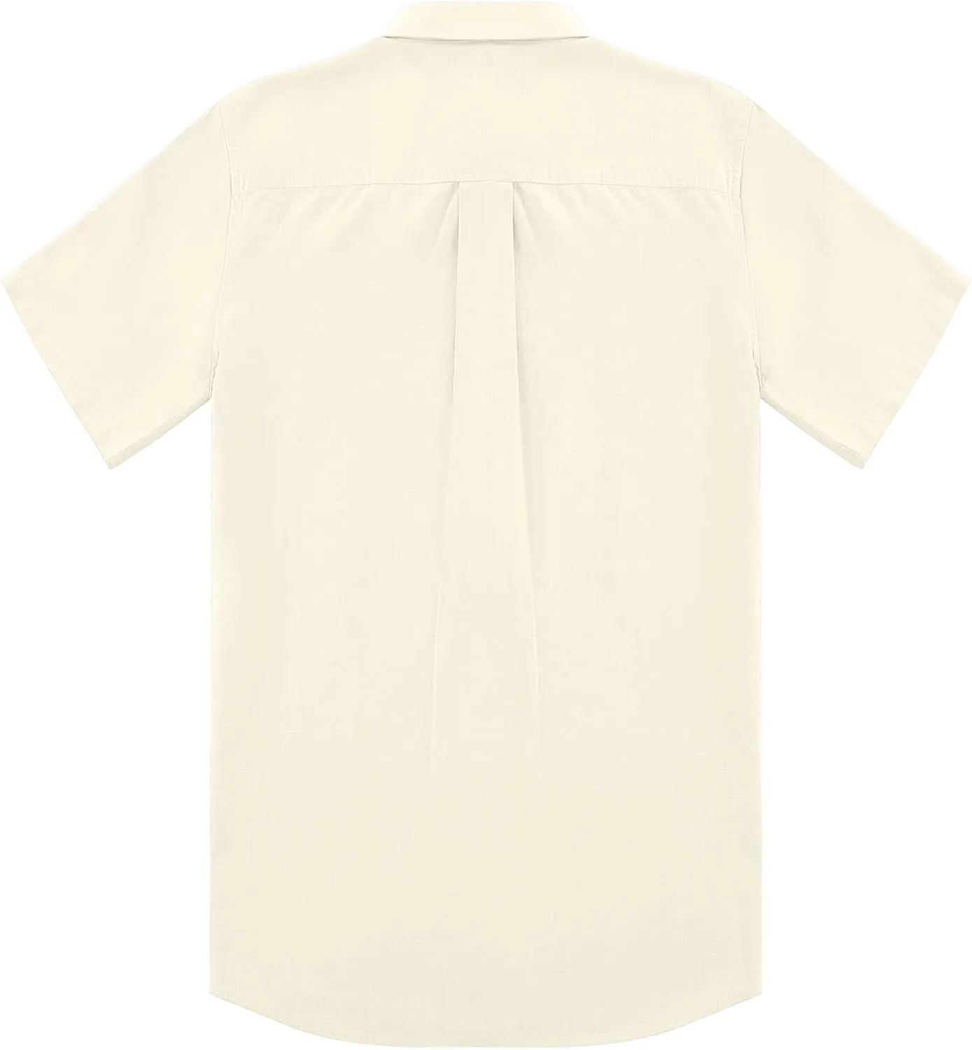 Mens Linen Cuban Guayabera Button Down Shirts Short Sleeve Casual Summer Beach Tops
