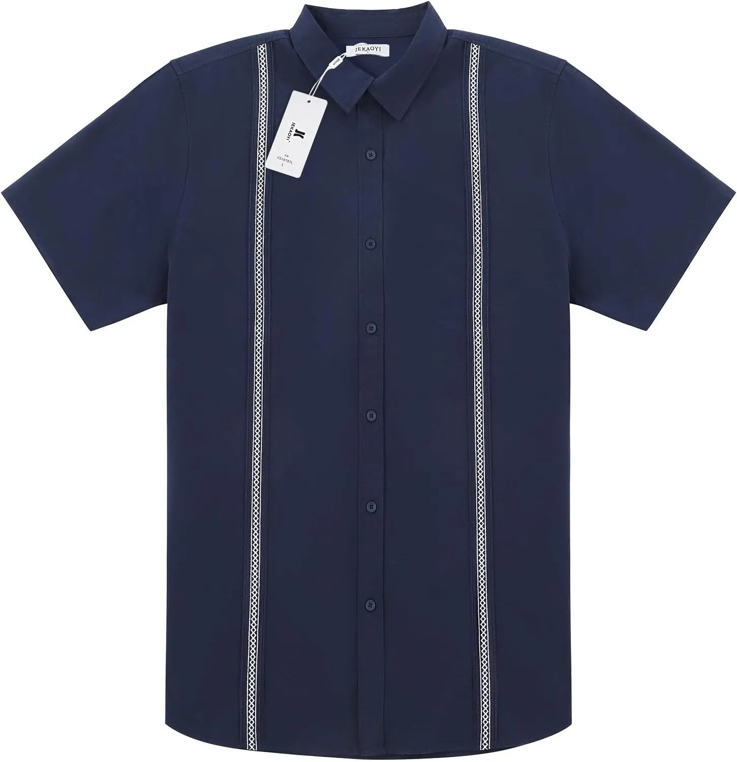 Mens Linen Cuban Guayabera Button Down Shirts Short Sleeve Casual Summer Beach Tops